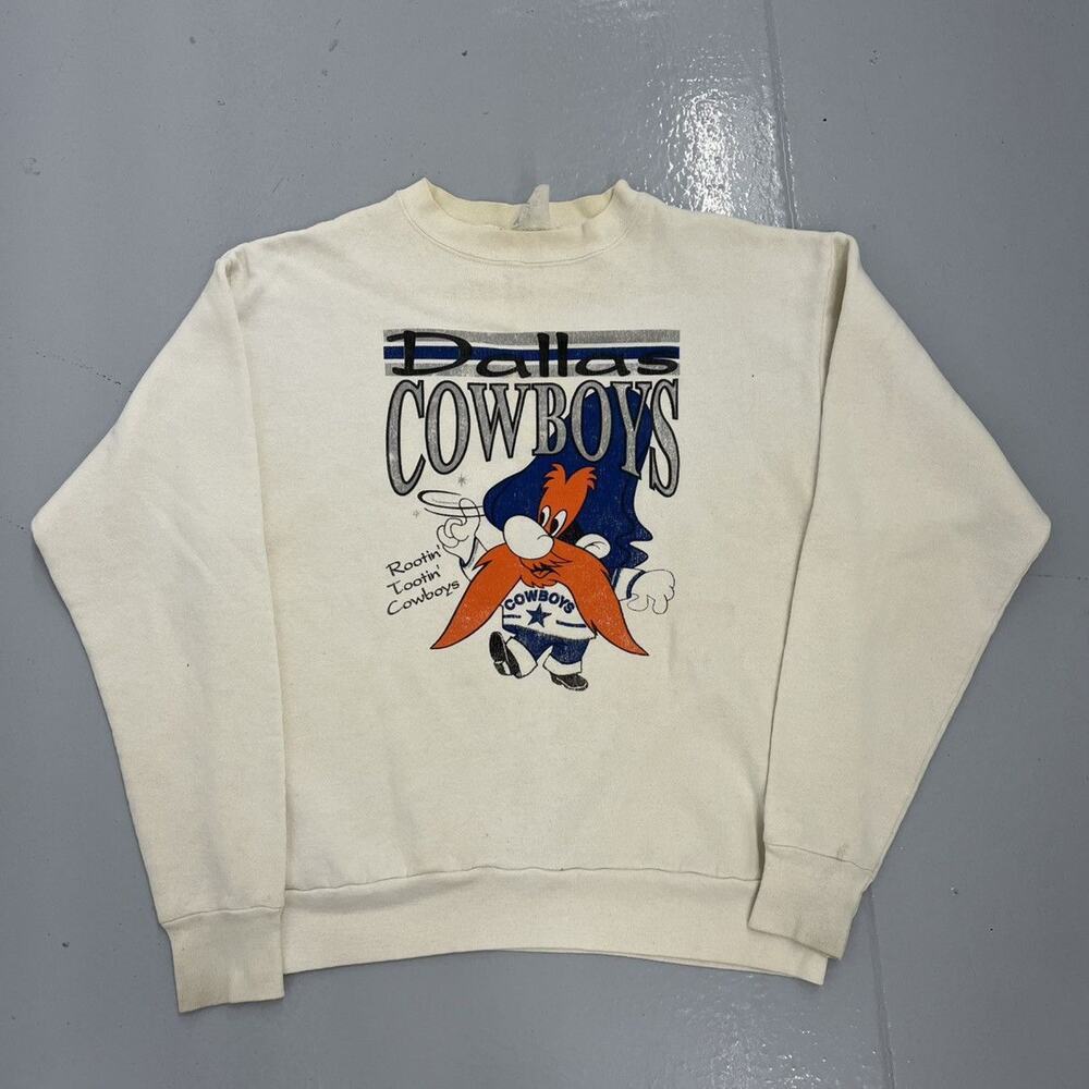 Vintage 90s Dallas Cowboys White NFL Looney Tunes Sweatshirt